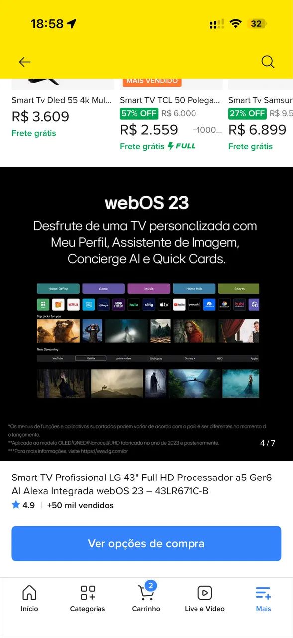 Smart TV  LG 43" Full HDAlexa Integrada - Foto 2