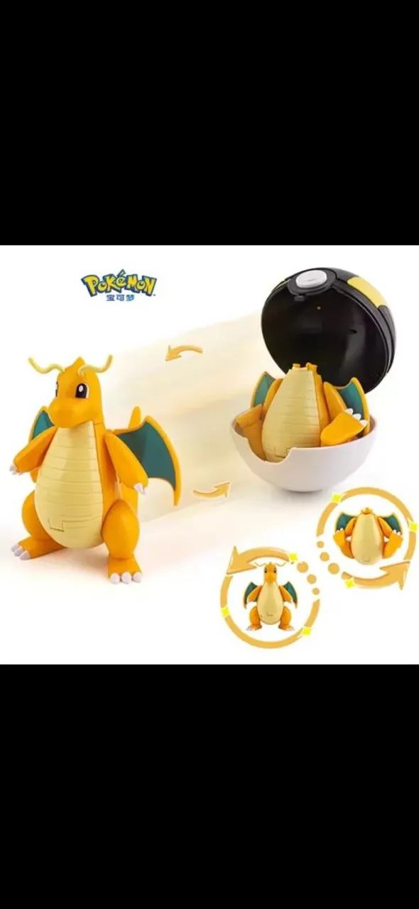 Pokemon dragonite figure boneco e pokebola