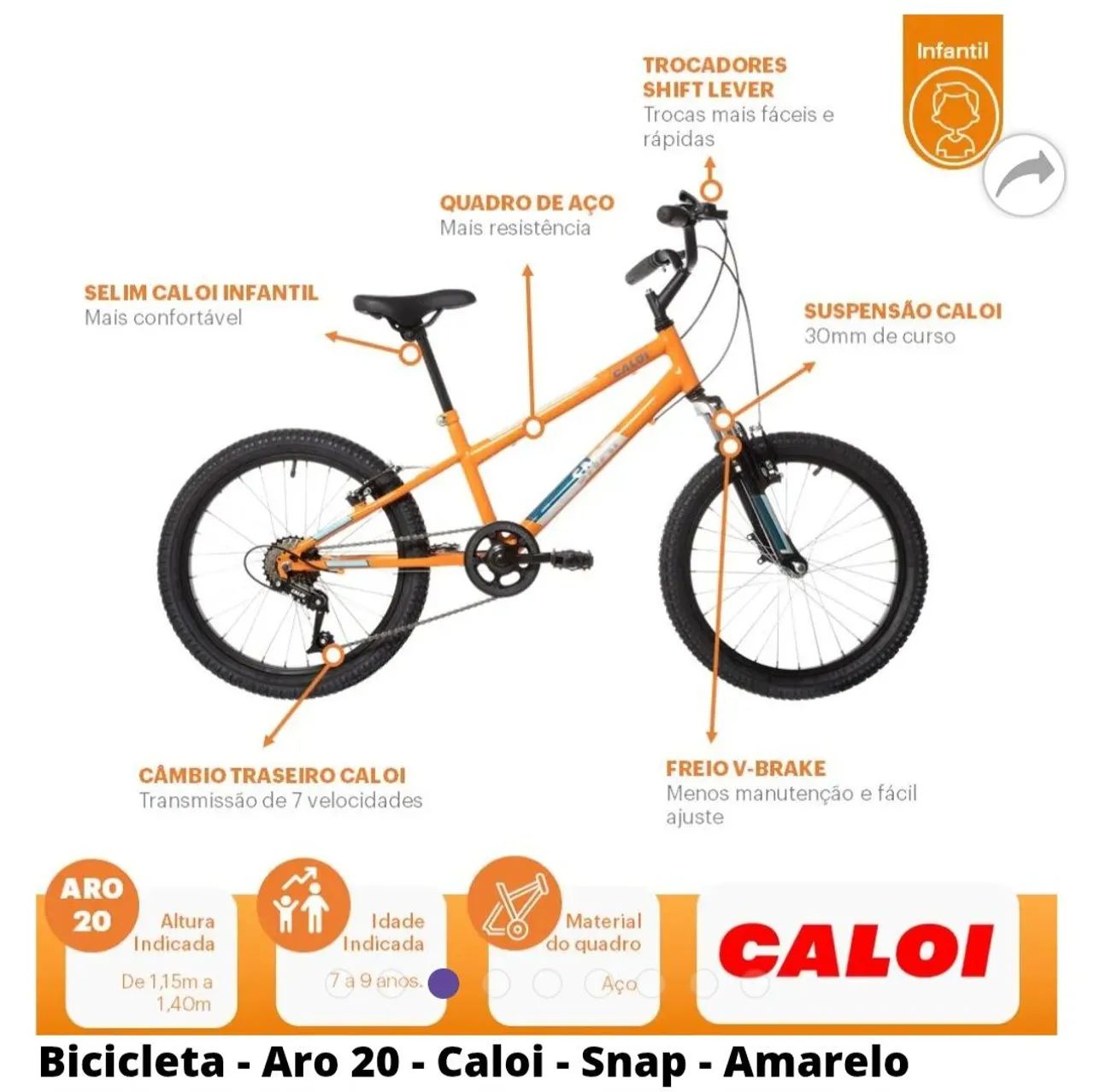 Bicicleta - Aro 20 - Caloi Snap - Foto 3