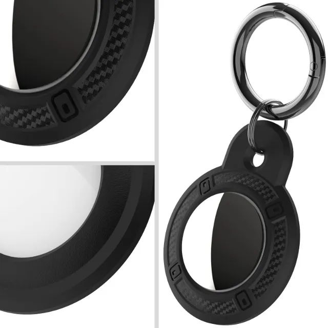 Capa Para Airtags, A Prova D'água Chaveiro Carbono e Silicone - Foto 2