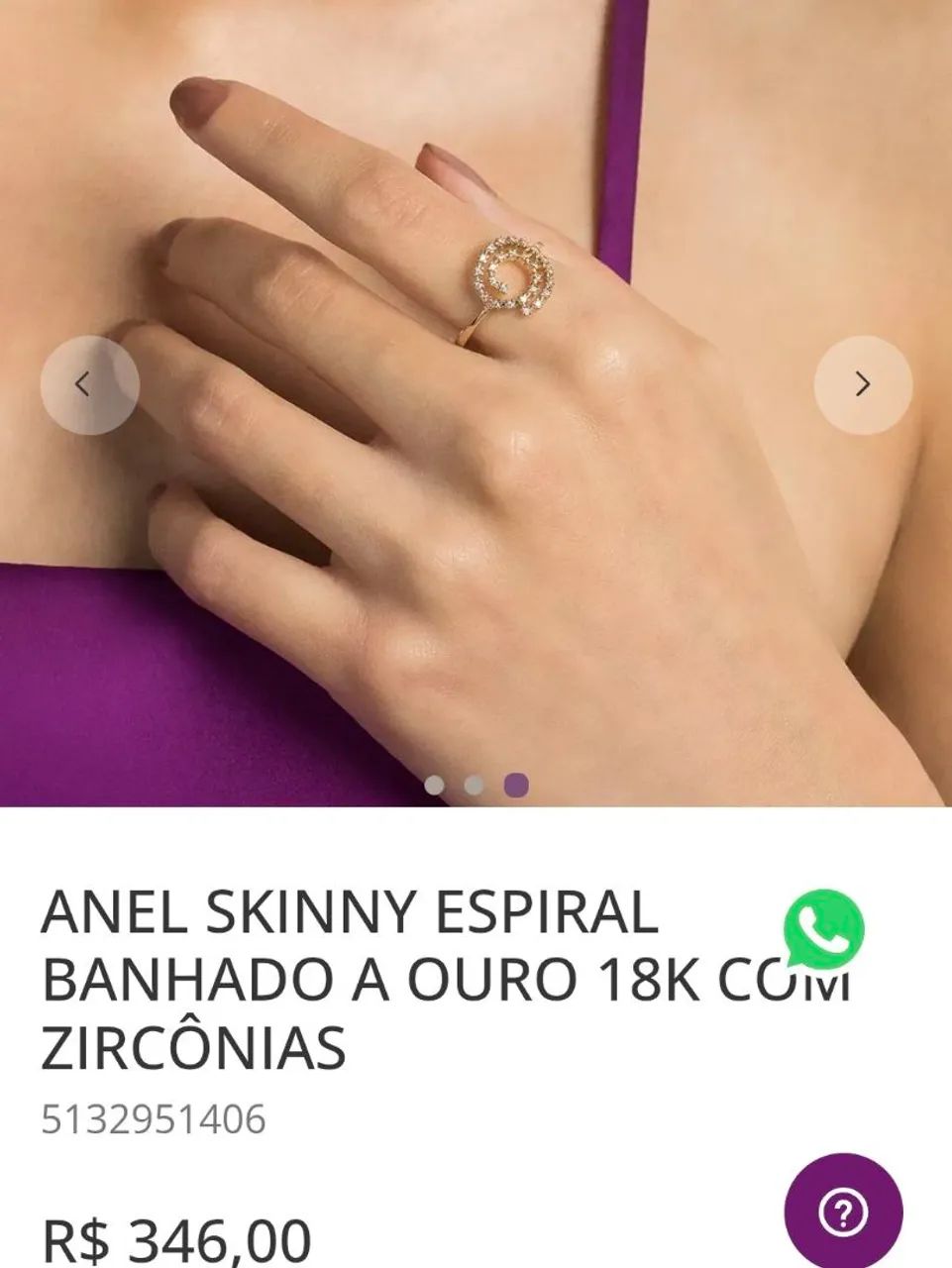 Anel rommanel com zircônias - Foto 3