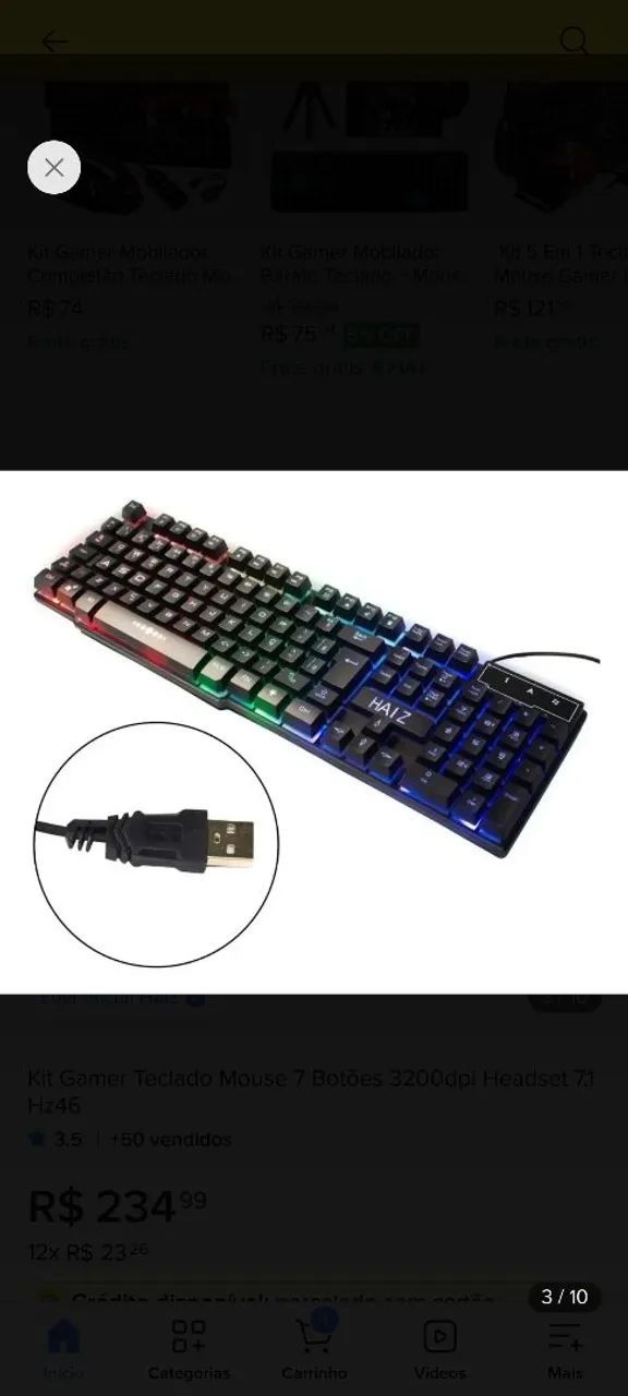 KIT GAMER TECLADO+ MOUSE - Foto 4