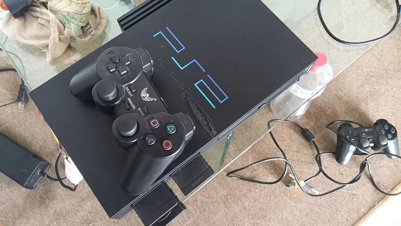 PS2 fat com hd externo 