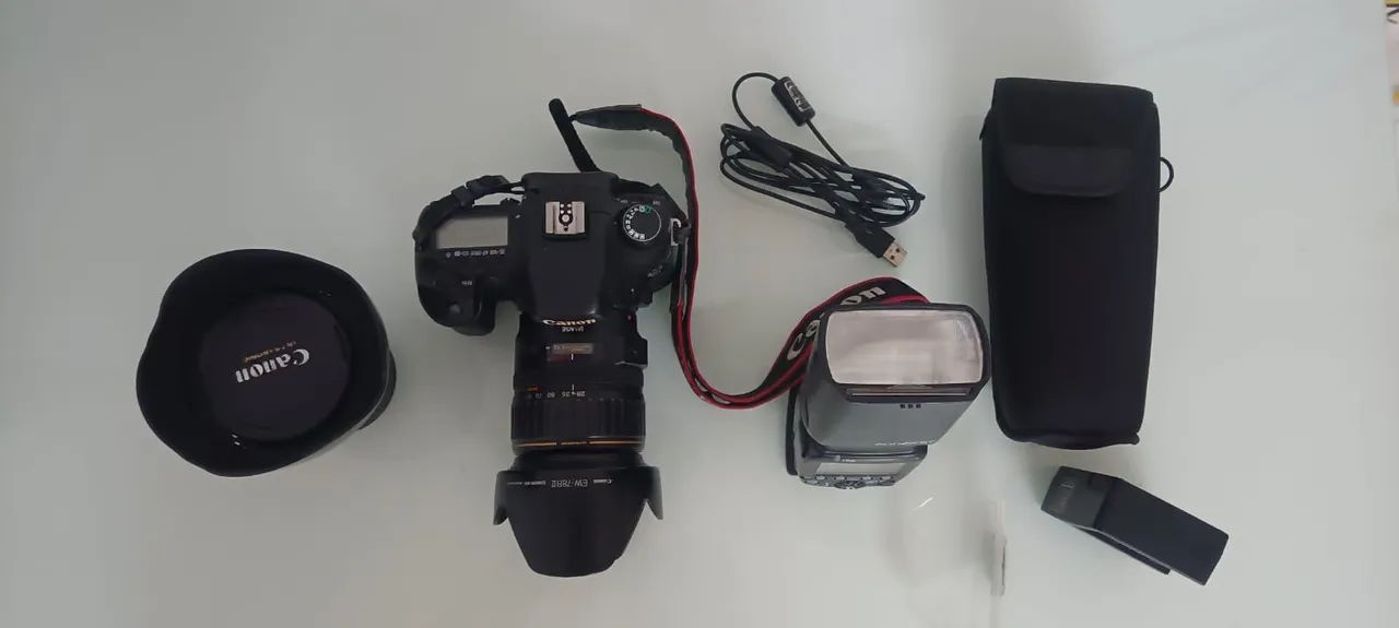 Kit - Câmera, lente e flash Canon - Foto 2
