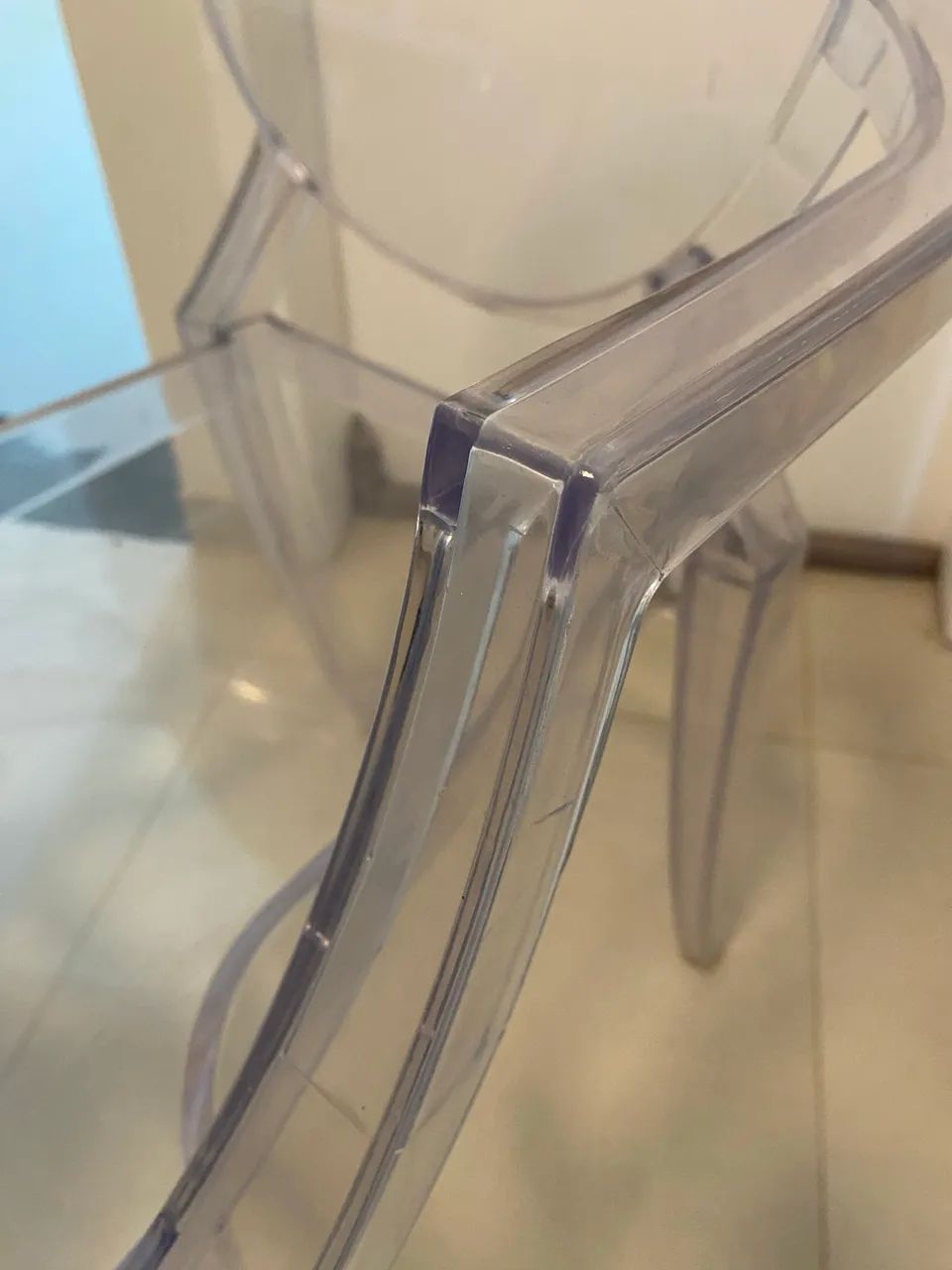 Cadeira Transparente Louis Ghost De Jantar Design Com Braço - Foto 4