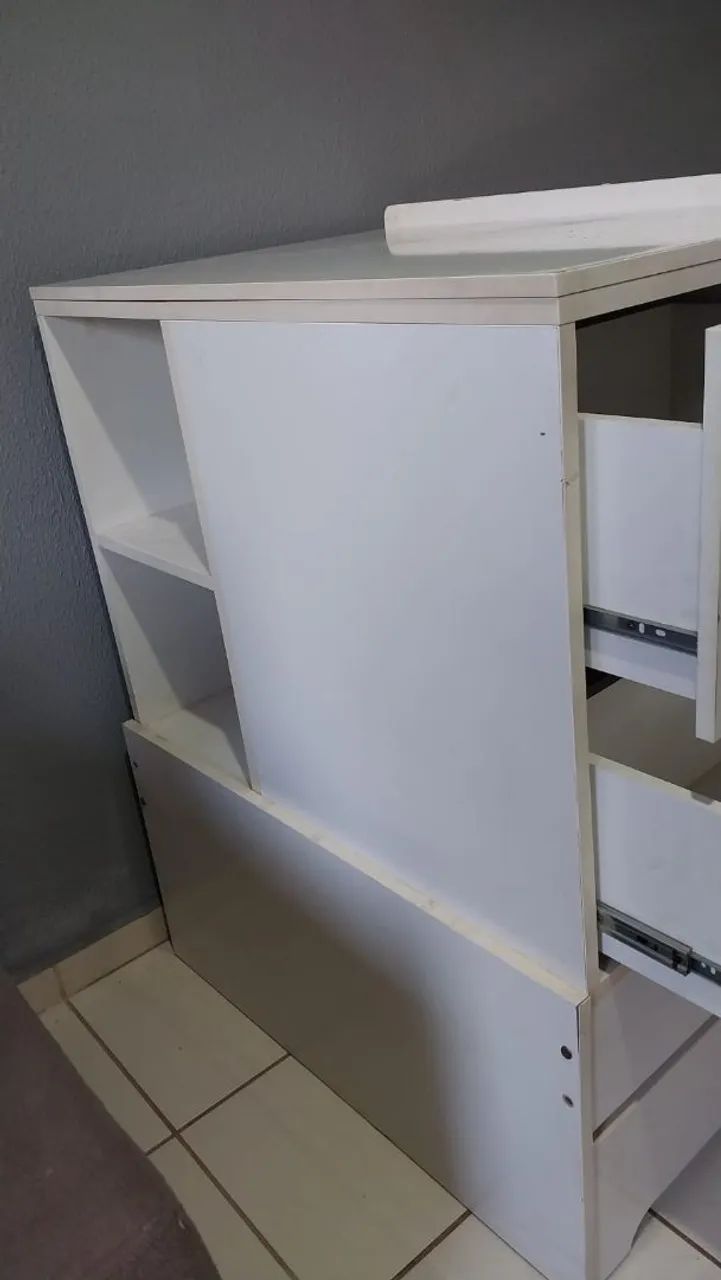 Berço com Cômoda e Cama Auxiliar (Bicama) - Semi Novo! - Foto 6