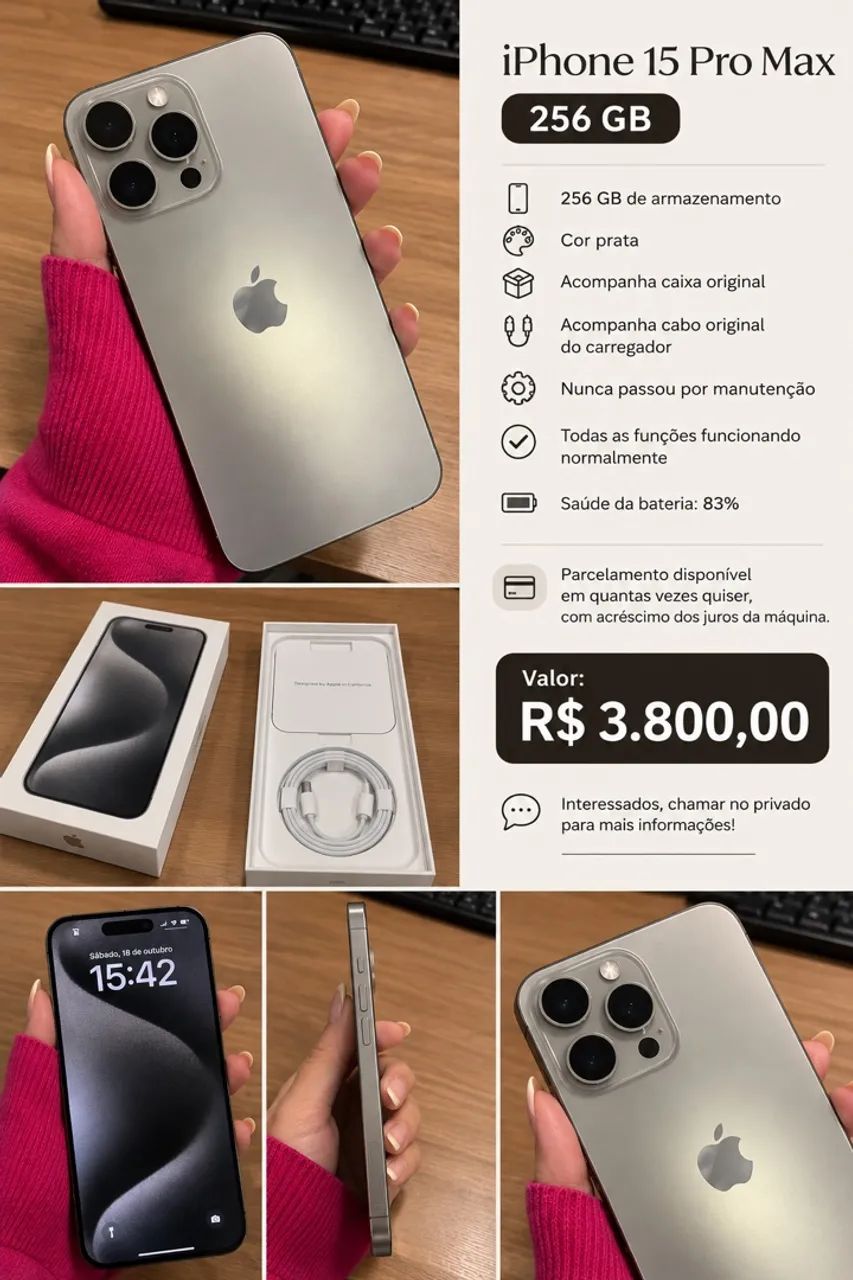 iPhone 15 pro Max semi novo  - Foto 2
