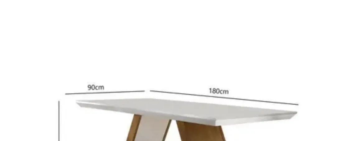 Tampo de Mesa de Jantar Retangular 120x80cm em MDF e Vidro Off White - Foto 2