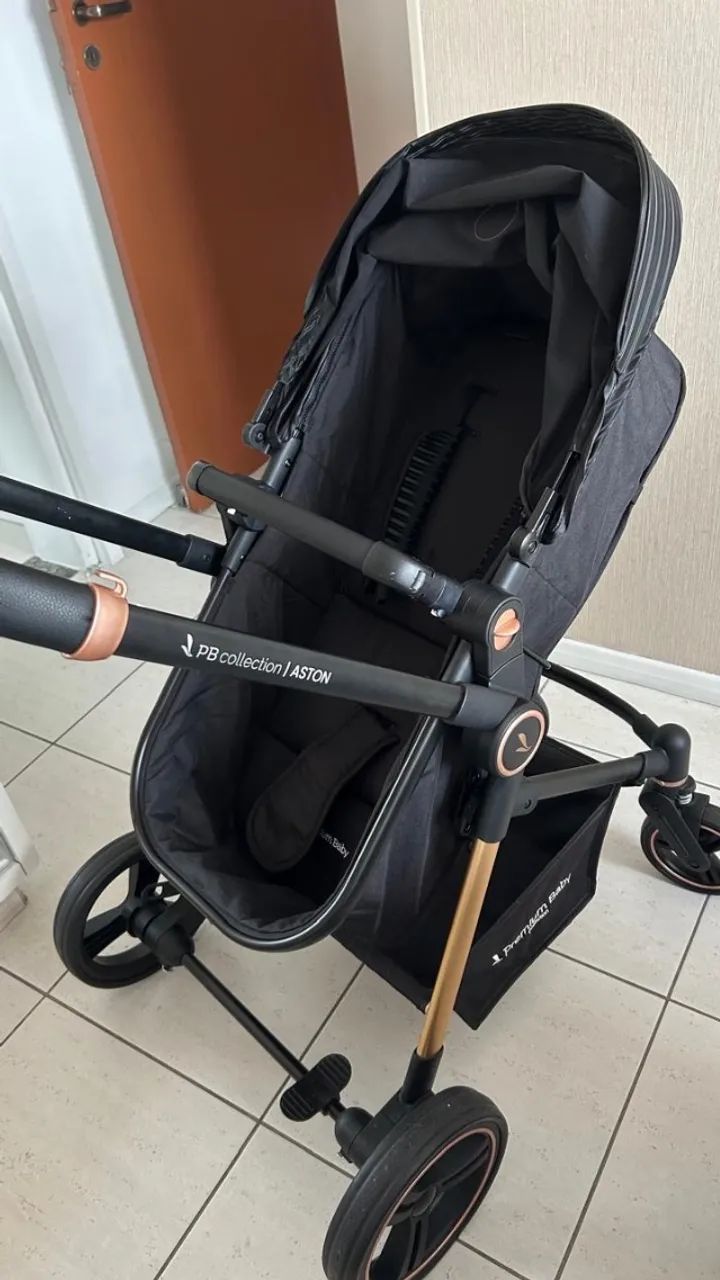 Carrinho Kansas Trio Bebê Conforto e Base Premium Baby Preto - Foto 6