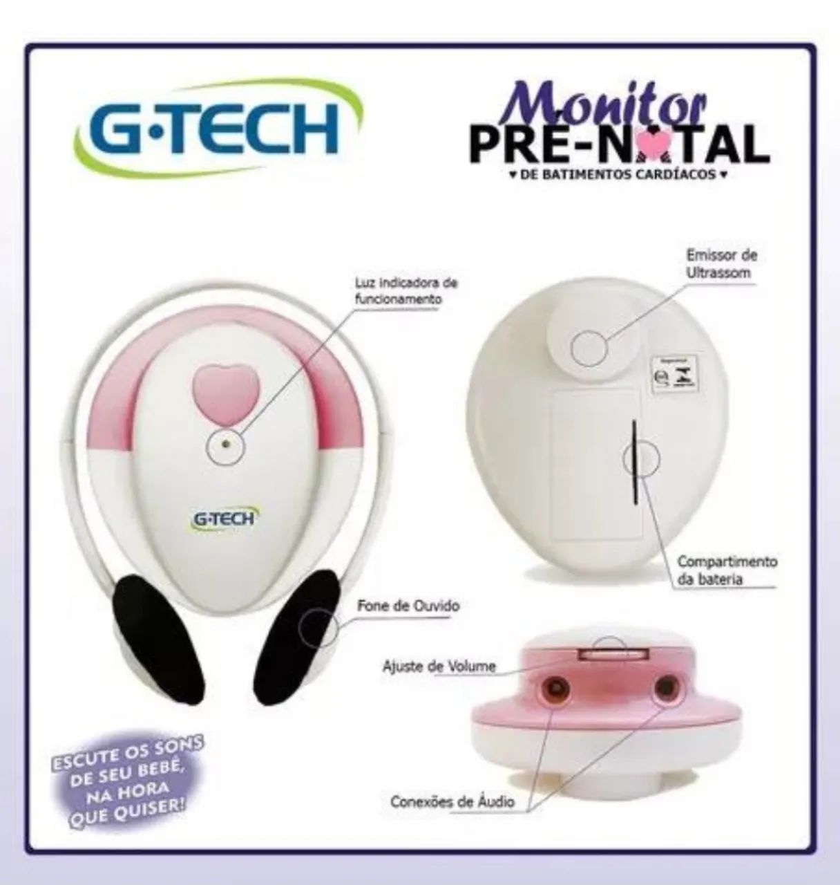 Monitor pré-natal batimentos cardíacos bebê - Foto 2