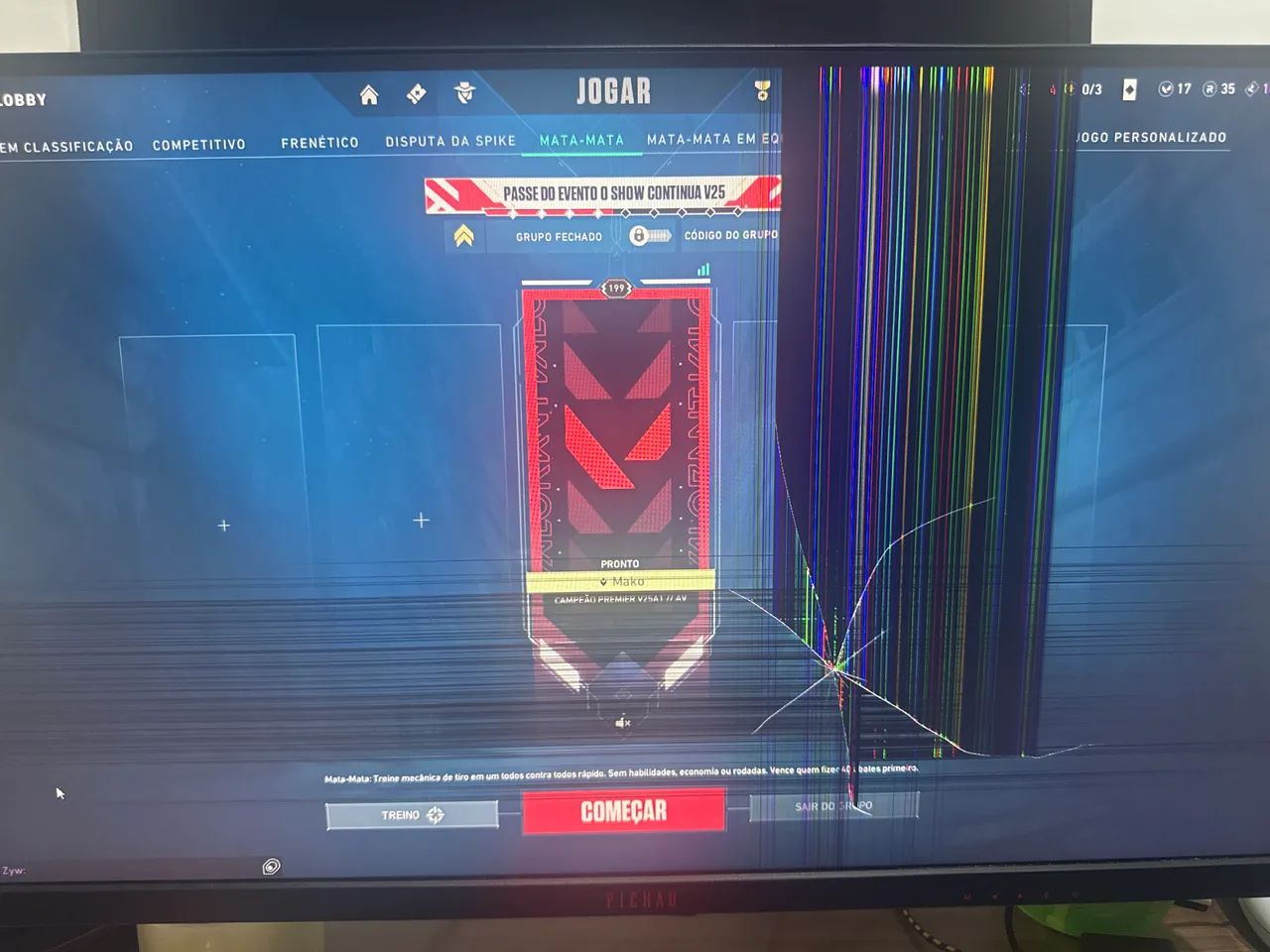 Monitor Pichau Cepheus 27? 360hz 1ms com defeito no display