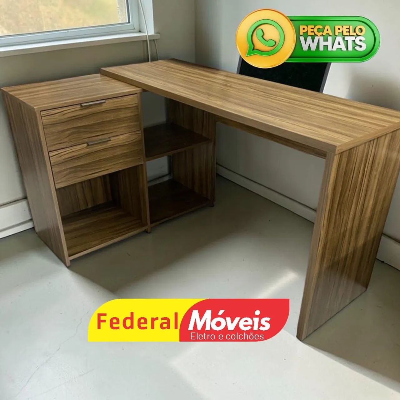 Escrivaninha Office 2 tipo de Montagem - Vem pra Federal 