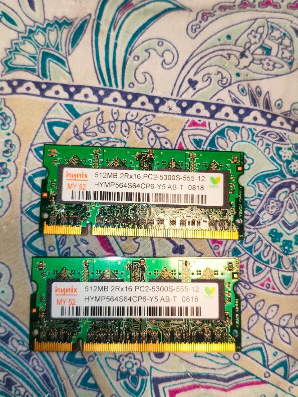  Memória ram 512mb DDR2 cada pente (o par)