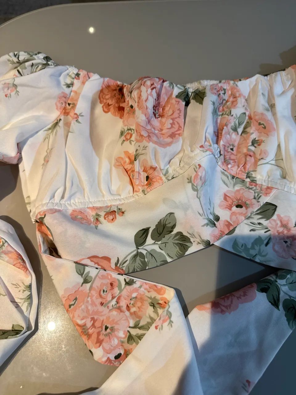 Cropped Floral - Tamanho P - Foto 2