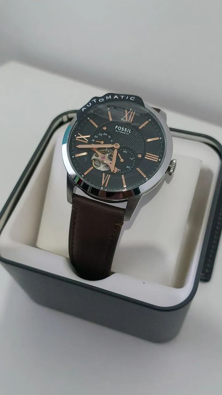 Fossil Townsman automático com movimento mecânico e mostrador esqueleto - Foto 3