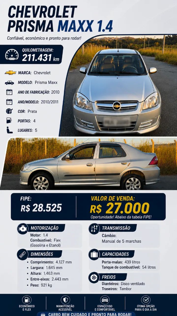 Chevrolet Prisma PRISMA Sed. Maxx/ LT 1.4 8V ECONOF. 4p 2011