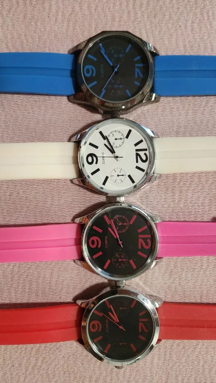 Lote 4 Relógios De Pulso Quartz Com Pulseira De Silicone  - Foto 2