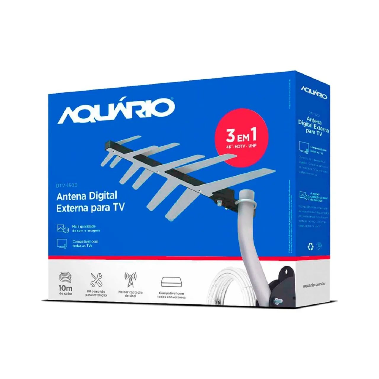 Antena externa aquario tv digital ultra hd - Foto 2