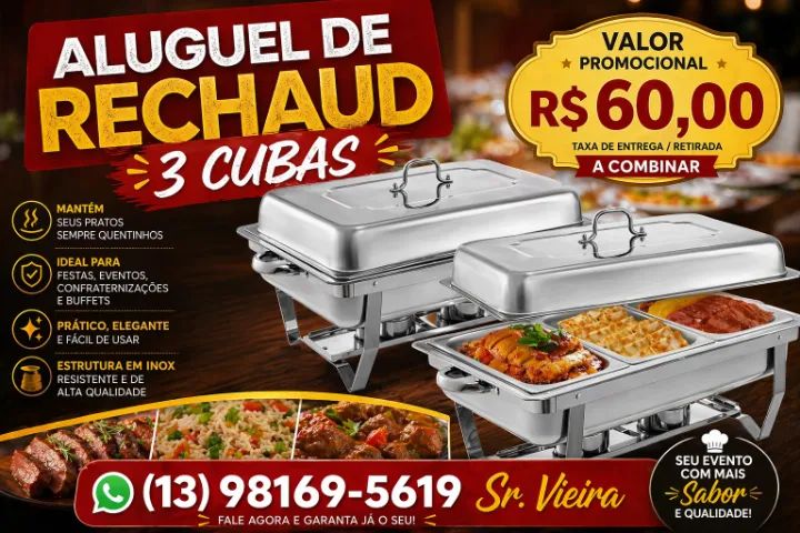 ALUGUEL DE RECHAUD SEU EVENTO