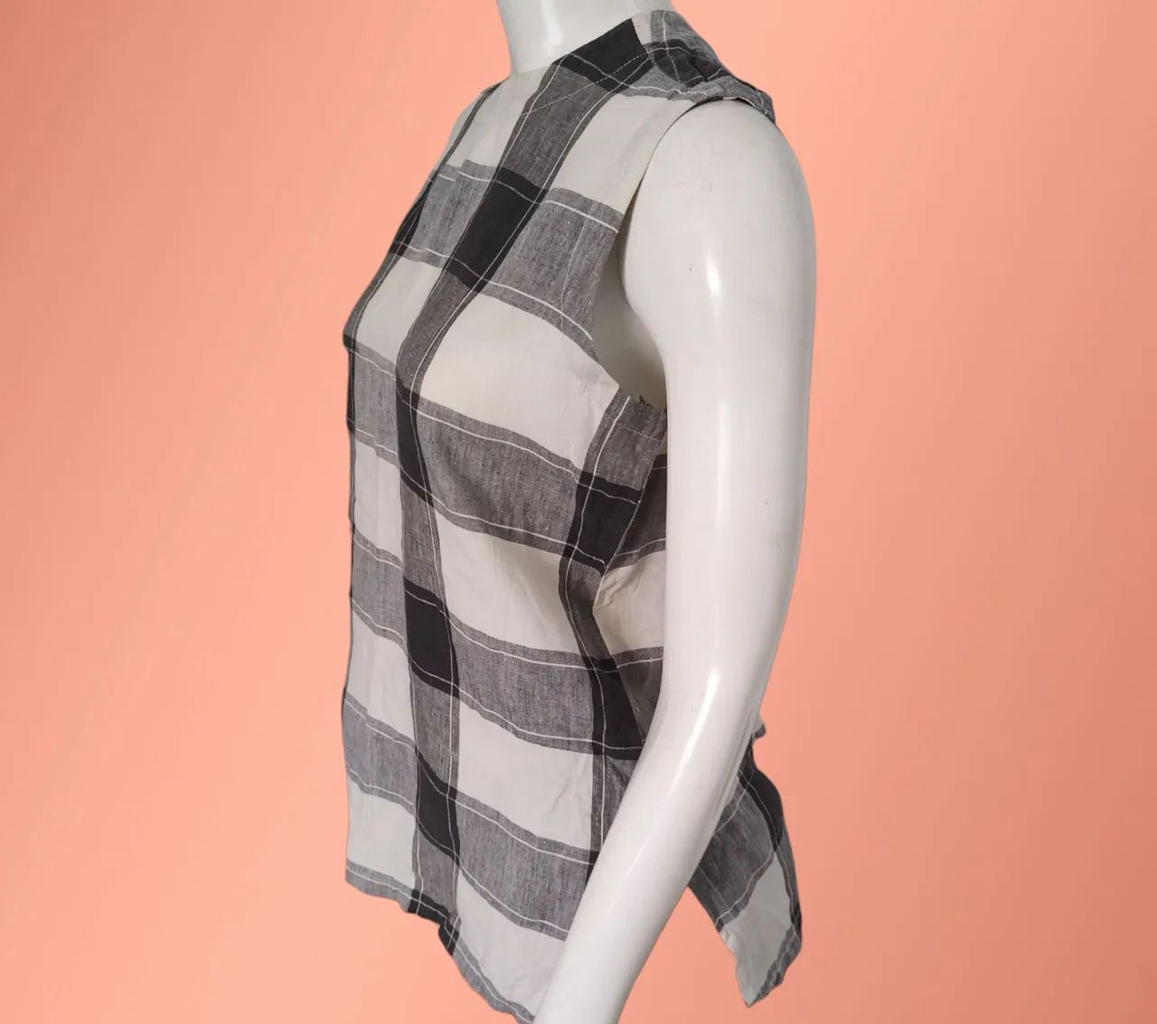 Blusa de linho xadrez - Foto 3