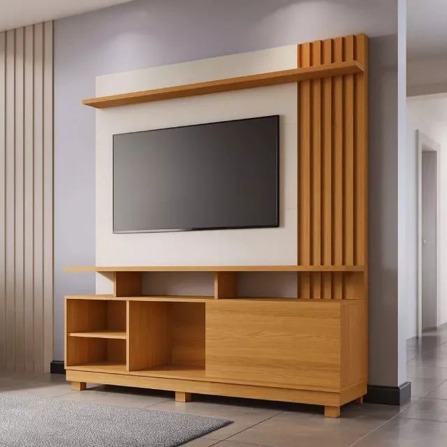Home P/TVs Até 55 Polegadas Detalhe Ripado 1.60M. Produto Novo Direto de Fábrica. - Foto 4