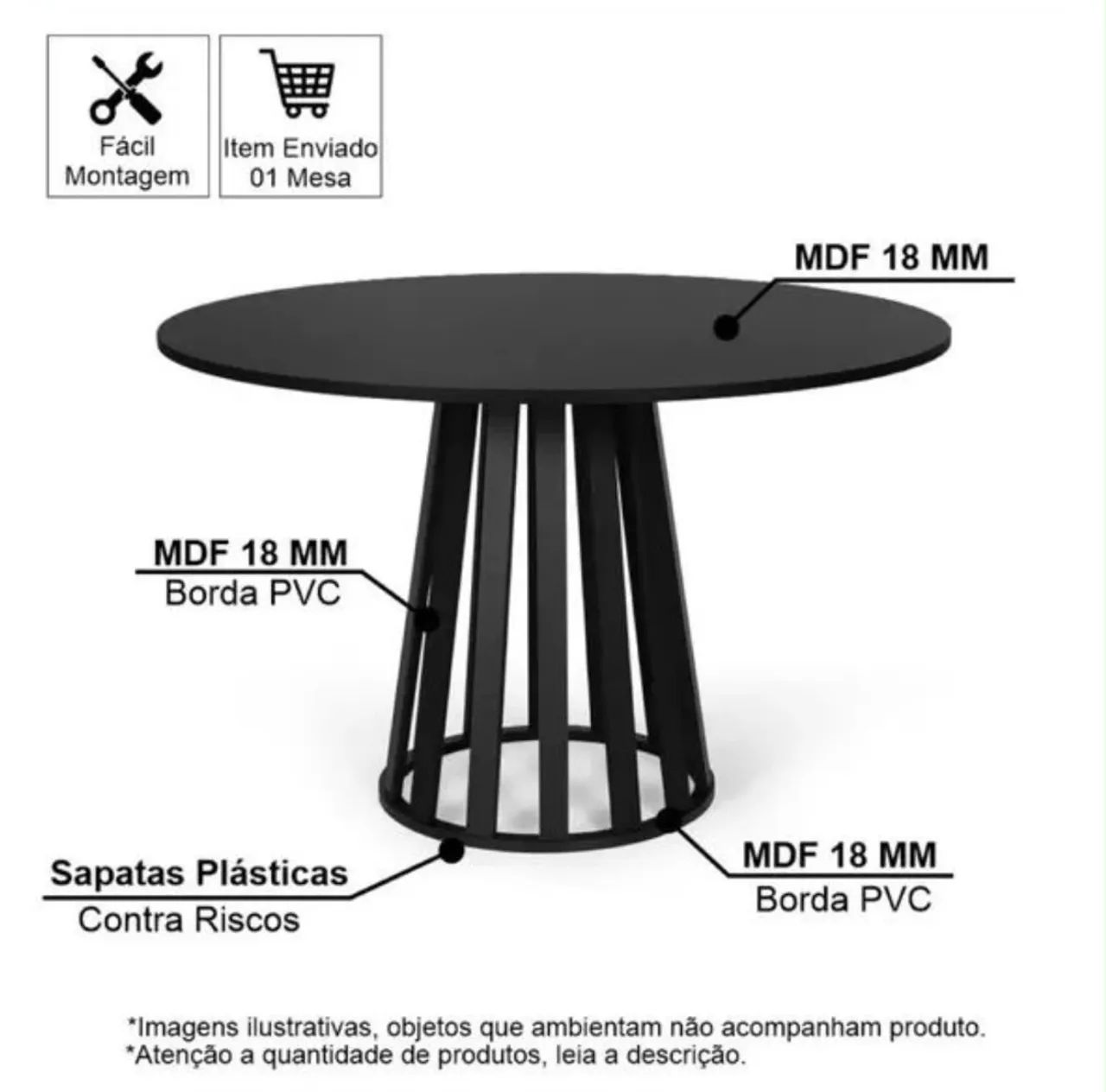 Mesa MDf preta 