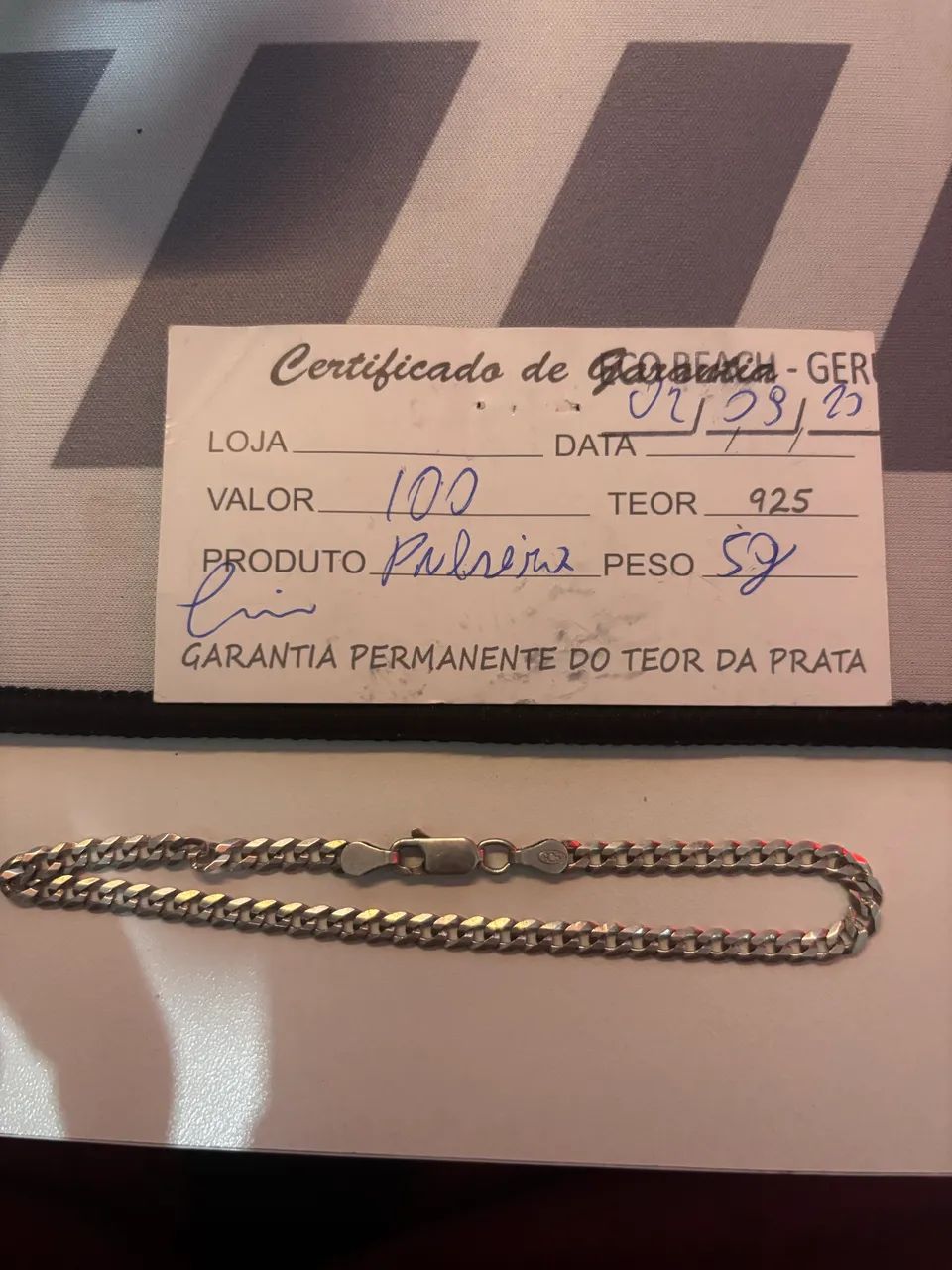 Pulseira prata 925 COM NOTA