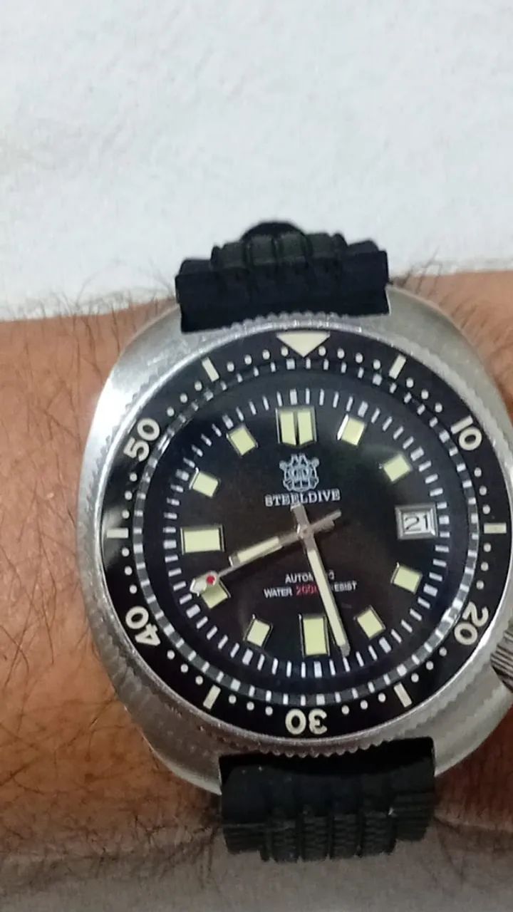 LÍNDO RELÓGIO STEELDIVE SD 1970 . !!! - Foto 4