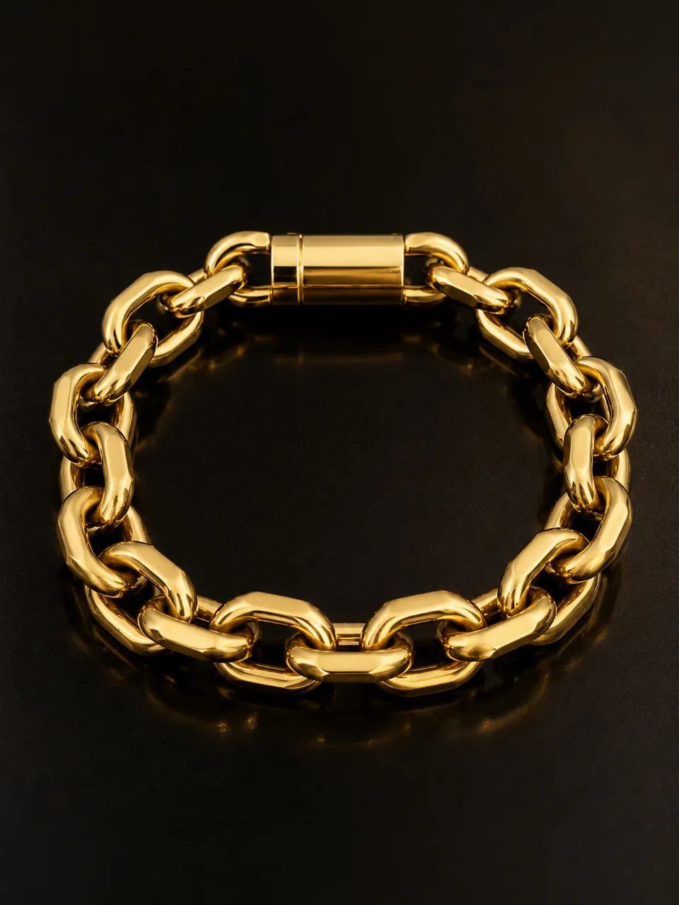 Pulseira Cadeado Maciça em Ouro 18k 750
