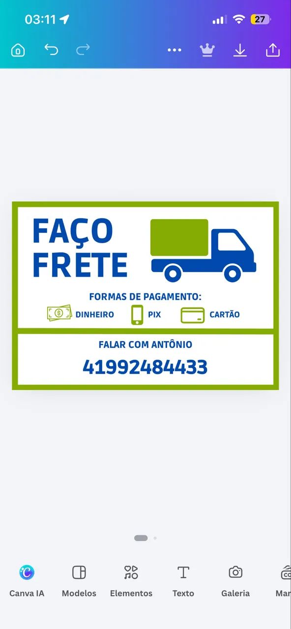 Fretes  pequenos 