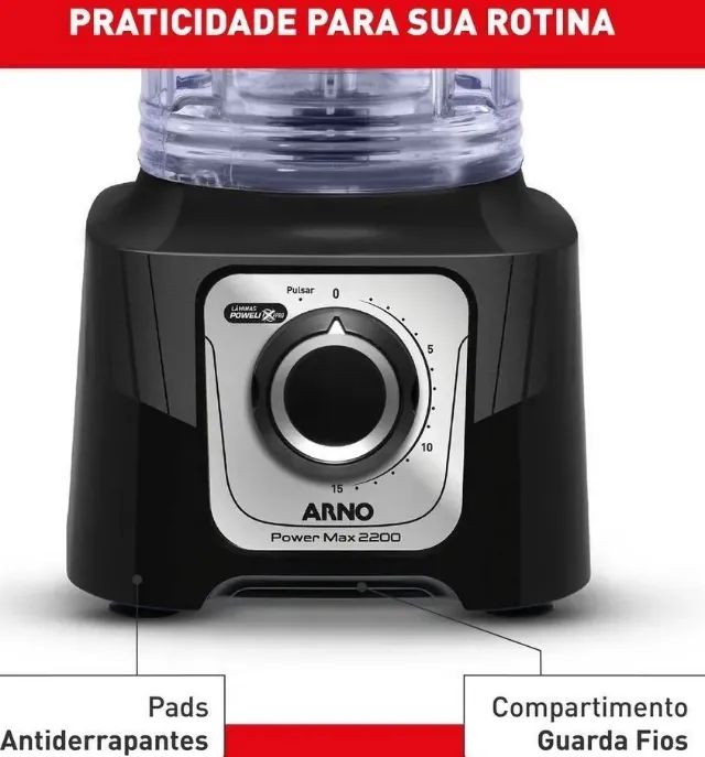 Liquidificador Arno Power Max 2200W Preto - 110V - Foto 4