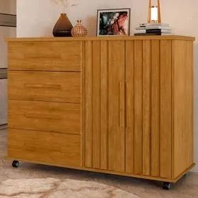 Cômoda 2 Portas e 4 Gavetas Ripado - (Oferta)!!!