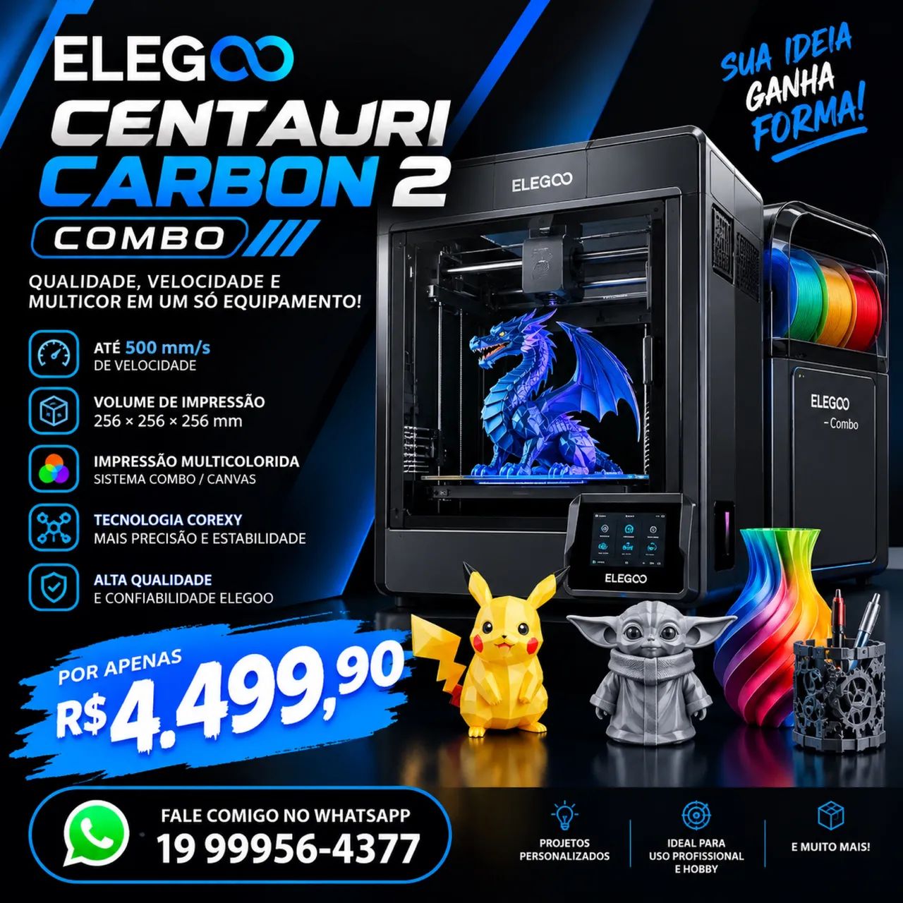 Máquina 3D elegoo 3D carbon 2