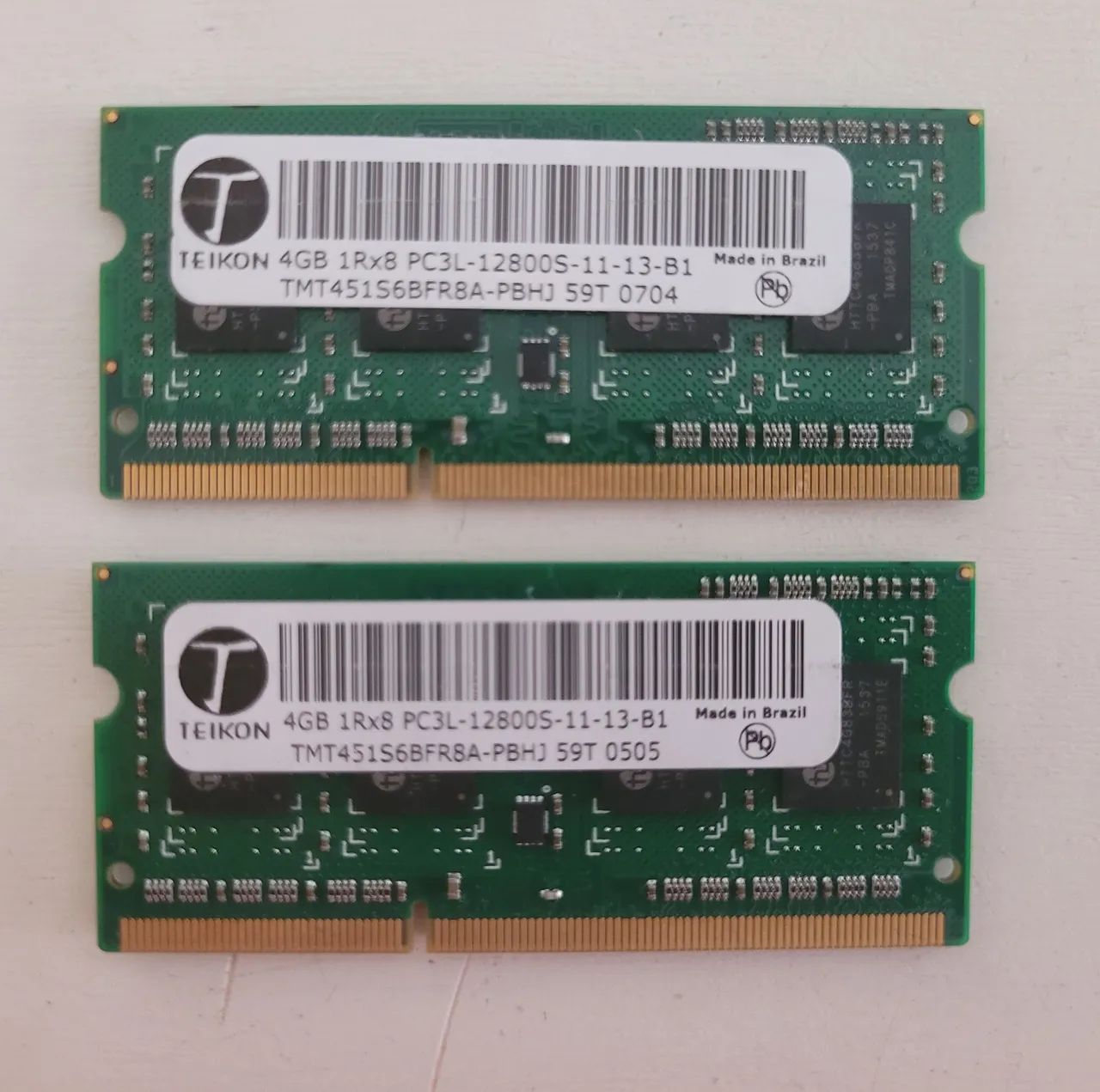 Memórias RAM ddr3 4gb cada