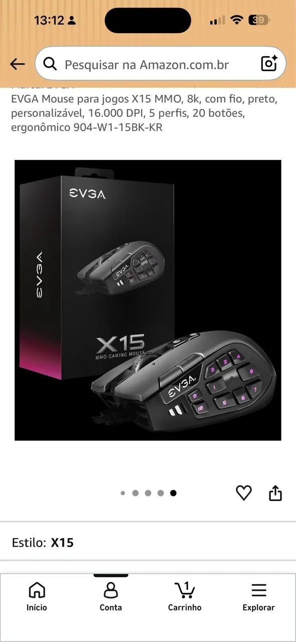 MOUSE GAMER EVGA X15 - Foto 3