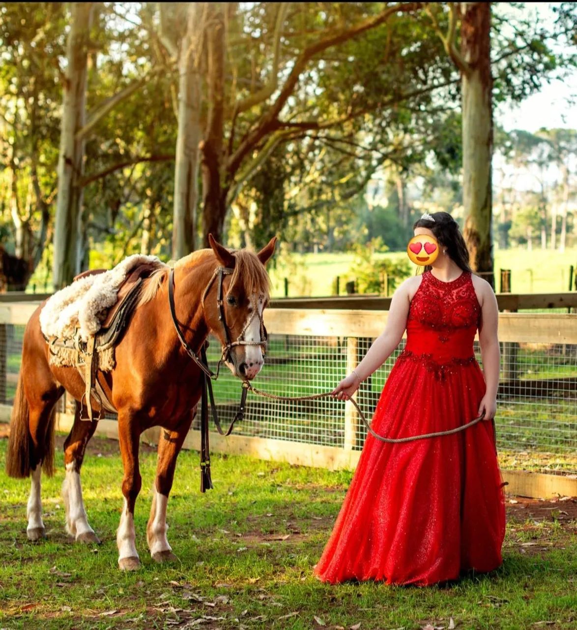 VESTIDO DEBUTANTE VERMELHO BORDADO ?VENDO SOMENTE PELO APP