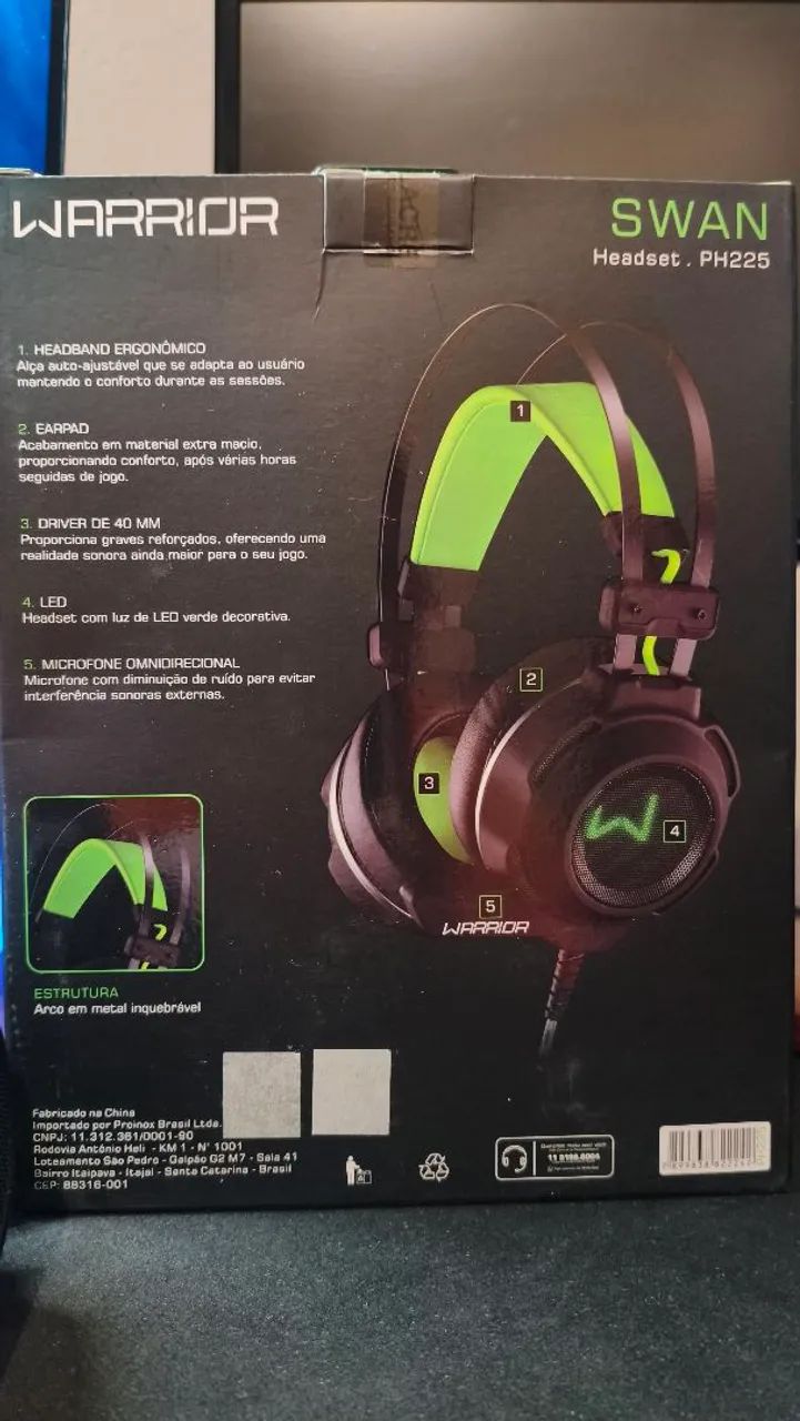 Headset warrior p2 led verde - Foto 3