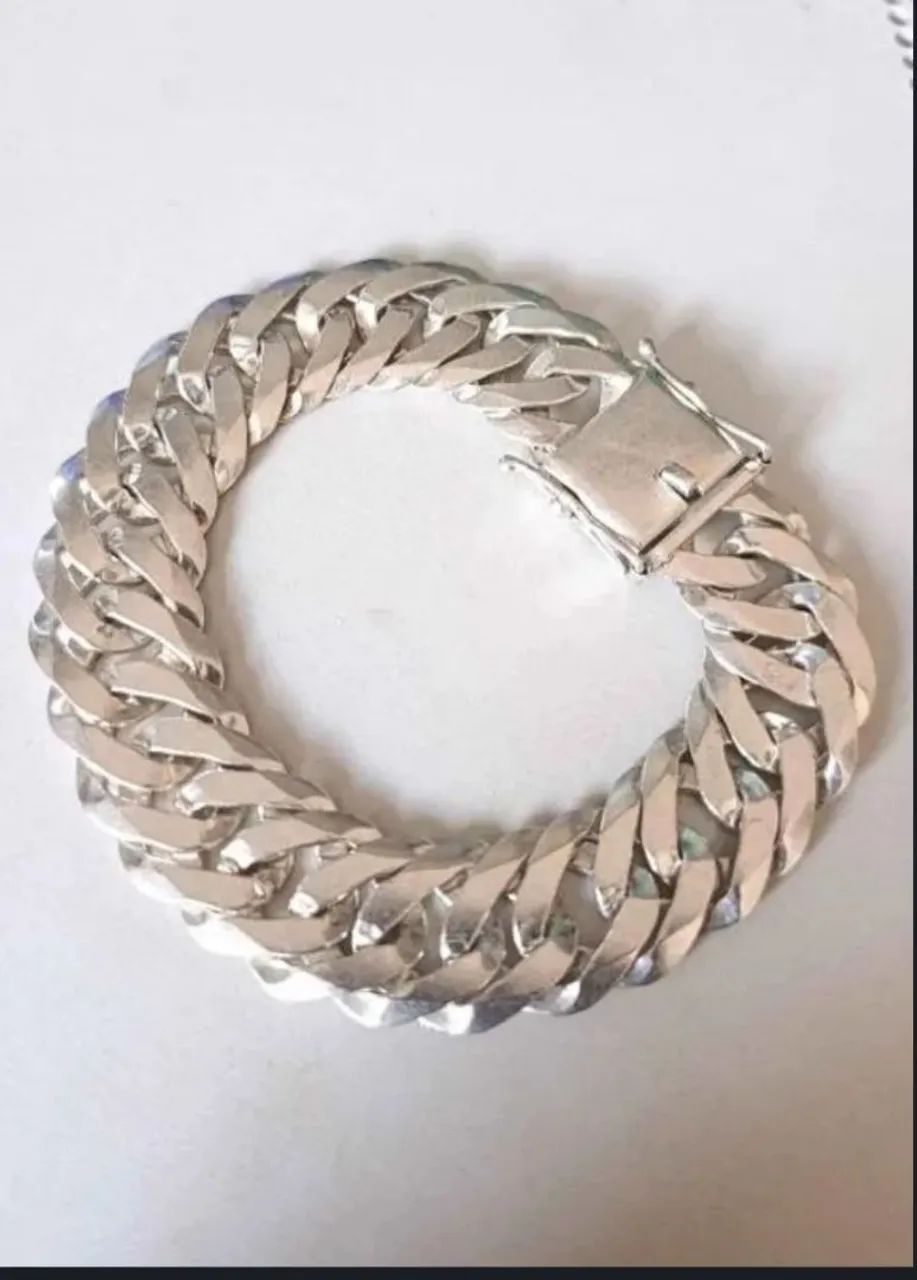 Pulseira de prata elo duplo