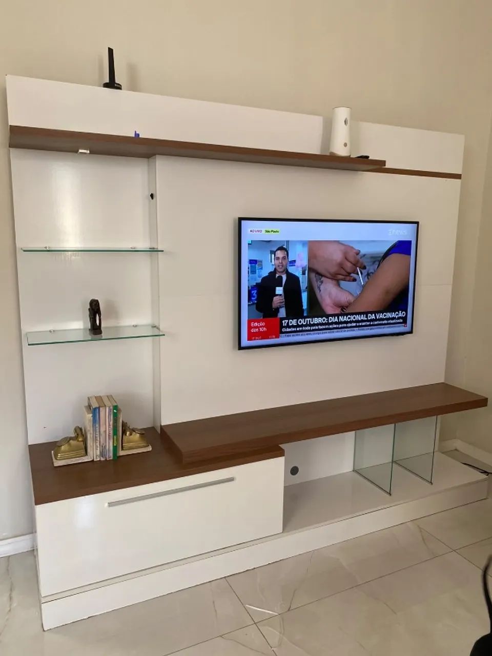Painel e rack de tv branco  - Foto 5