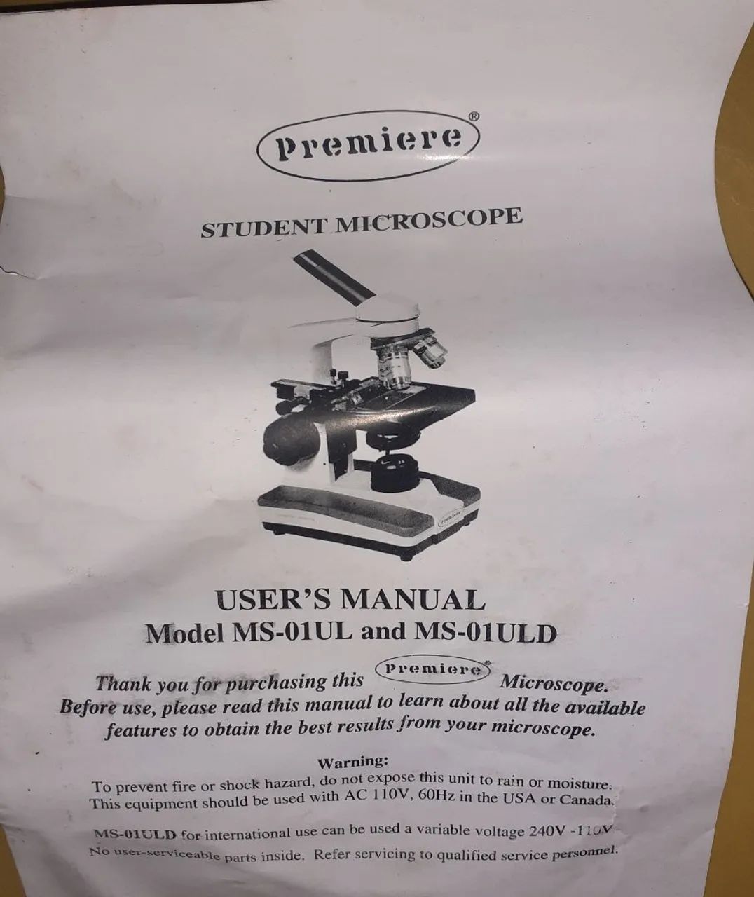 Microscópio( Estudent Microscope) modelo MS - 01UL- and 01ULD432958112436725760