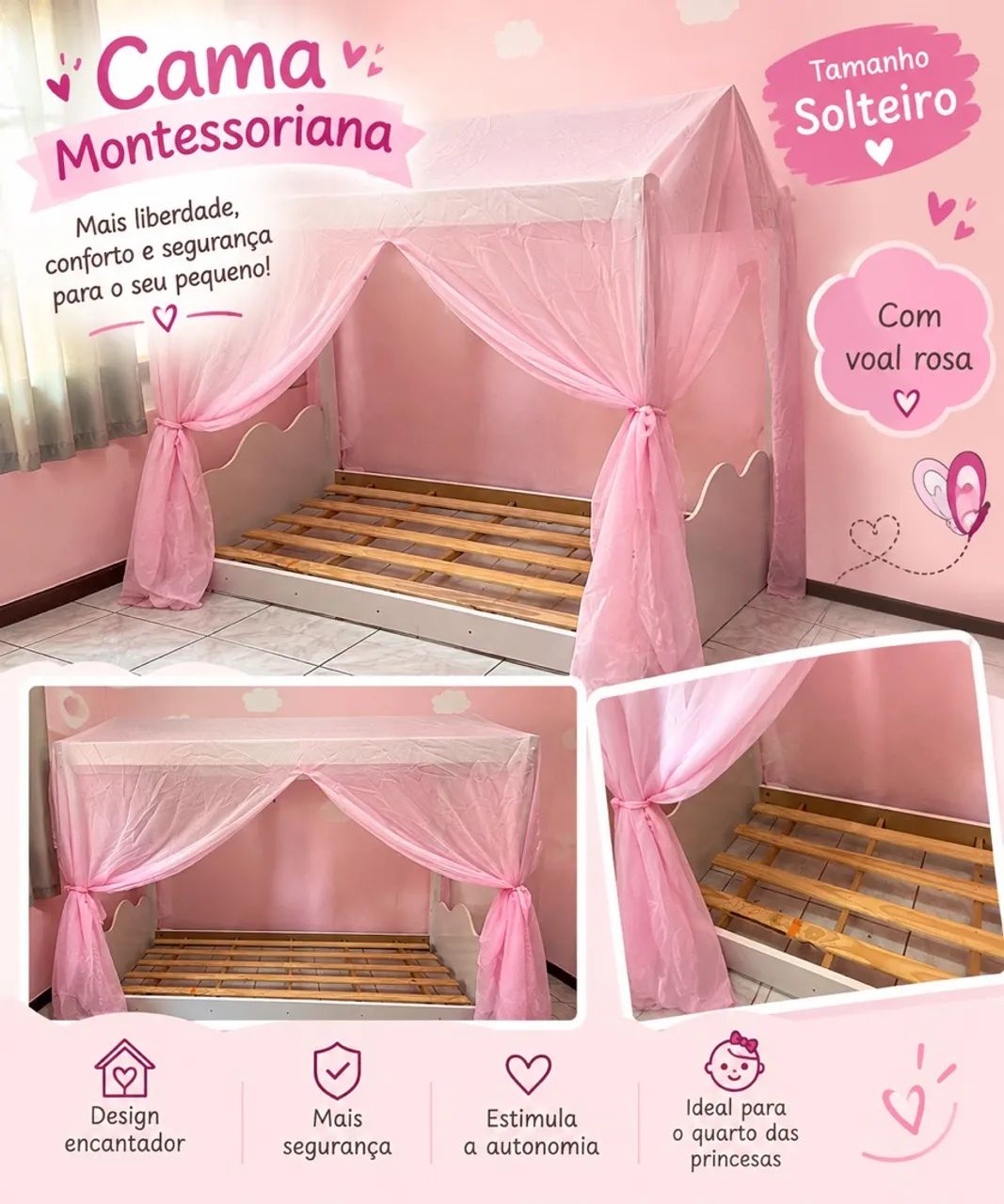 Cama solteiro montessoriana 