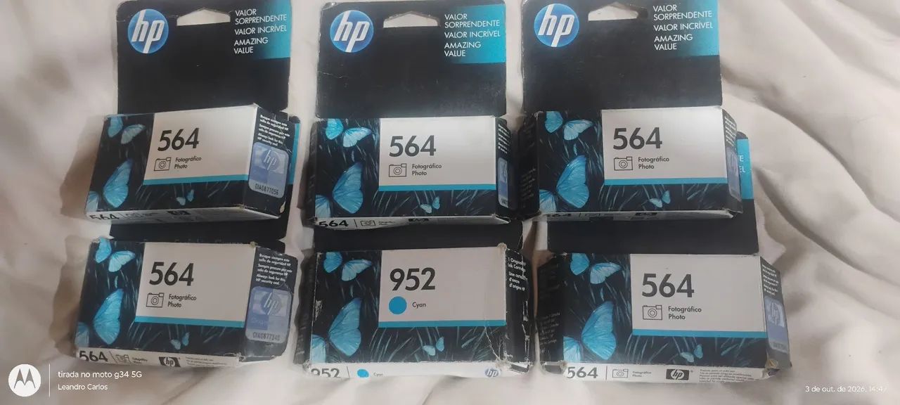 Kit 6 cartuchos Hp modelo 564 3ml