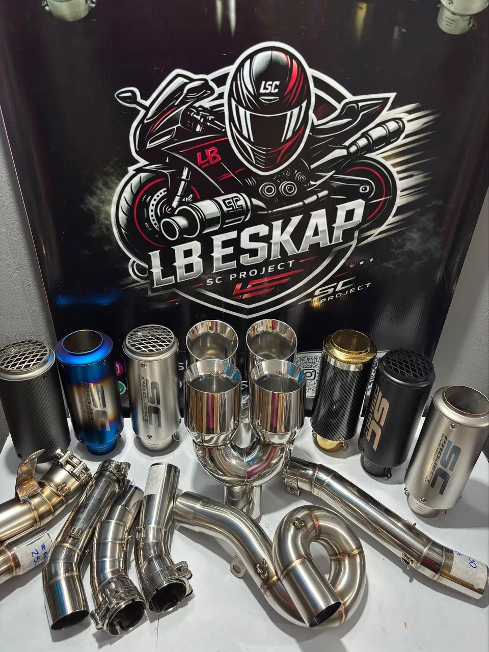 Link pipe de várias motos e ponteiras