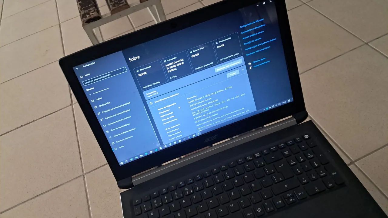 Notebook Acer Aspire 5 - 20gb Ram