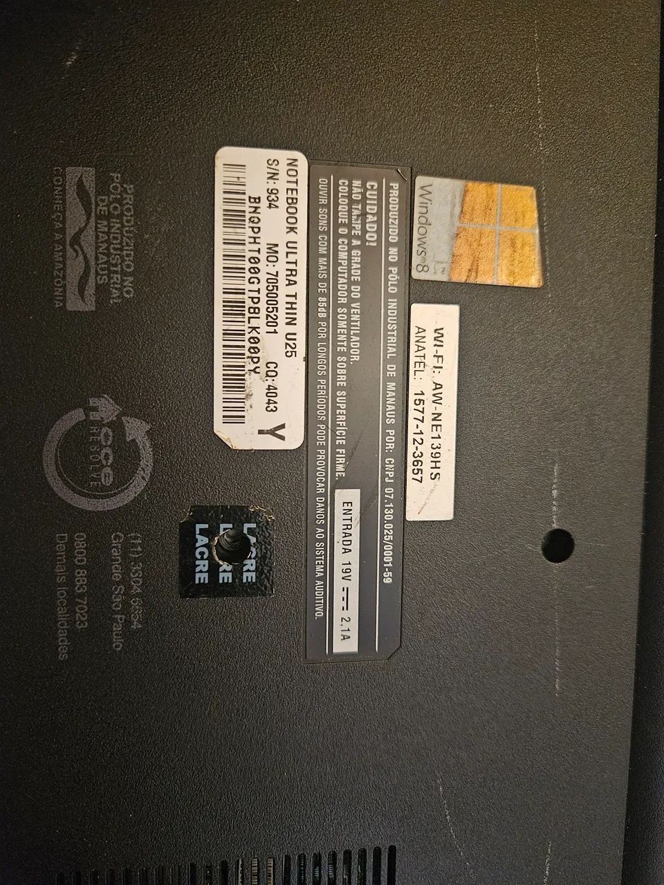 Vendo notbook  cce ultra thin U25 defeito - Foto 5