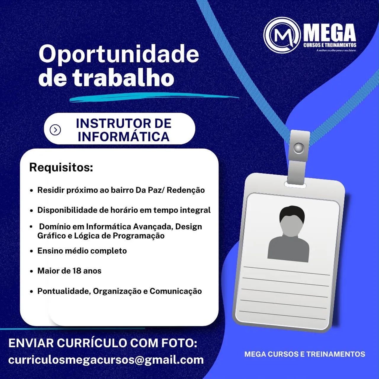 VAGA DE INSTRUTOR(a) DE INFORMÁTICA 