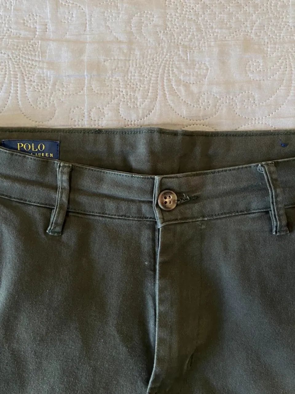 Calça Ralph Lauren Verde - Sarja Chino Original - Foto 5