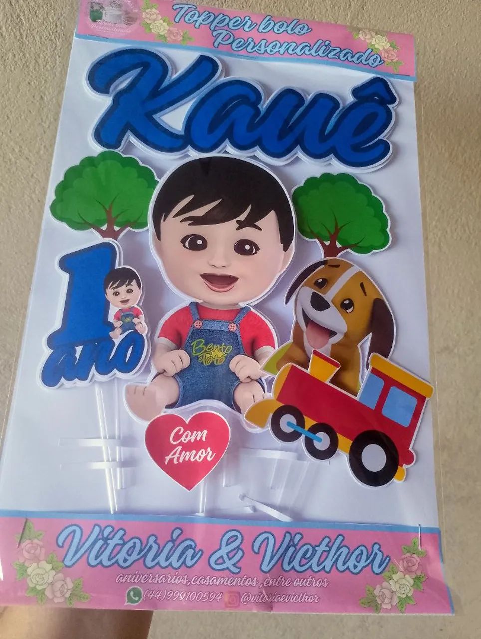 Topper bolo personalizado 