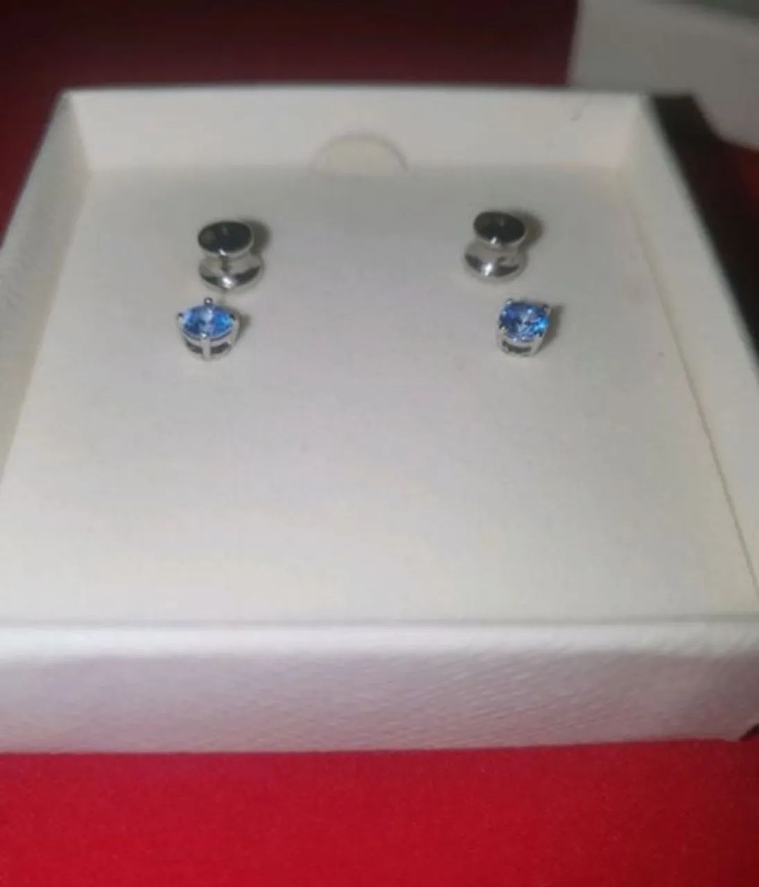 Brinco azul prata swarovski