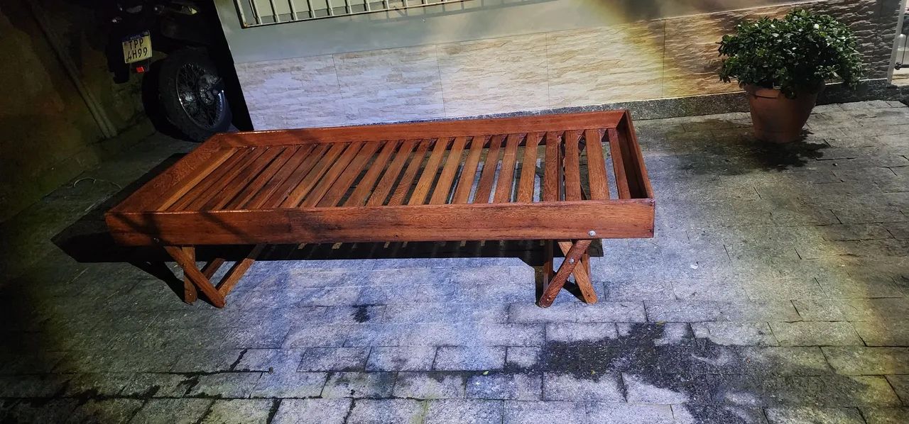 Cama Auxiliar em Madeira Angelim Maciço - Ótimo Estado - Foto 3